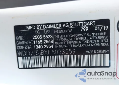 2019 Mercedes-Benz Cls 450 из США, поврежденный, VIN WDD2J5JBXKA033559